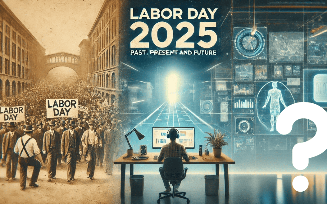 Happy Labor Day 2025! Image created by OnYourMark.com using DALL-E with modifications in Canva.com